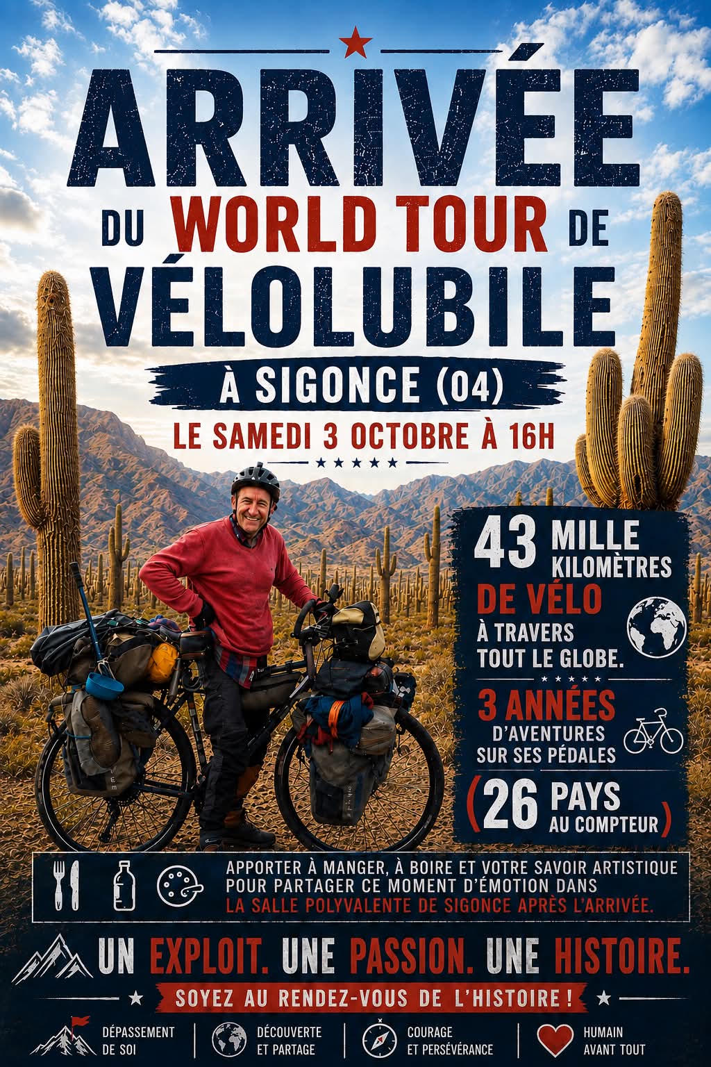 Didier a presque fini son tour du monde avec son cadre Clipains